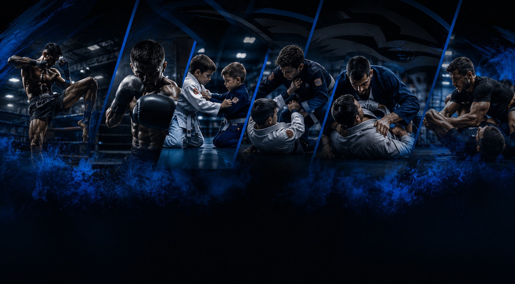 Lutadores de muay thai, boxe e jiu-jitsu do CT Tanque de Tubarões